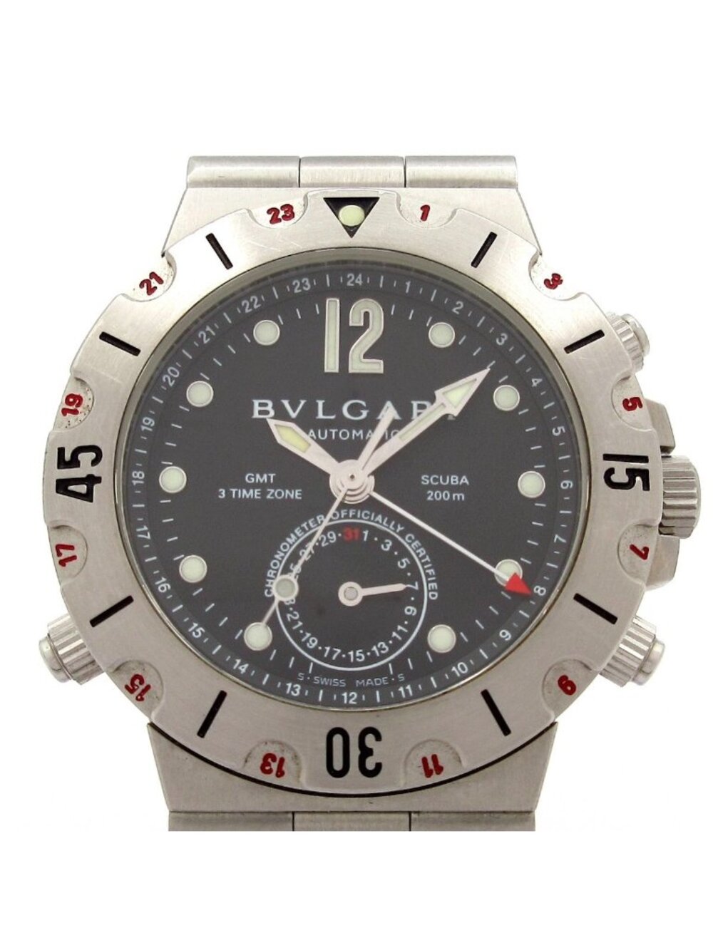 Bvlgari Watch Diagono Scuba GMT SS Black